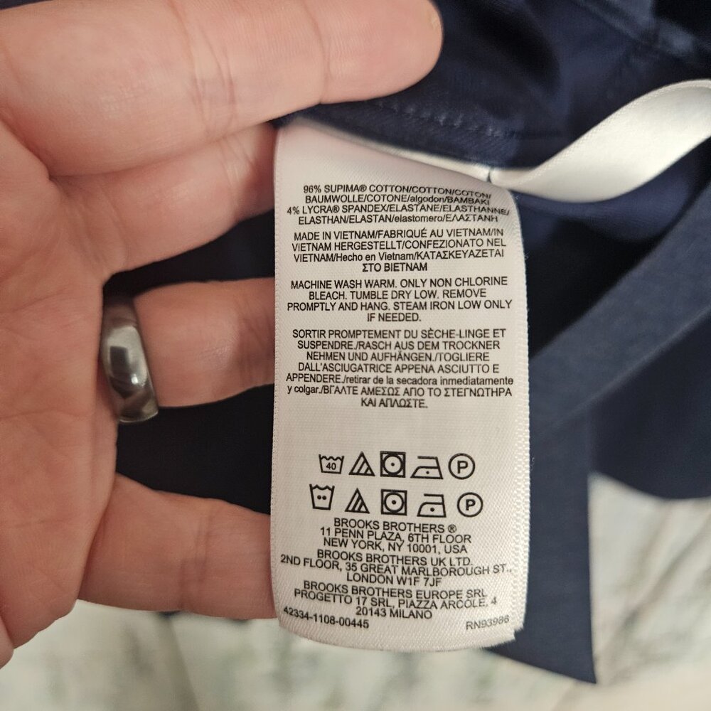 Lot of 2 Brooks Brothers Madison Fit Shirts Size 18-35 Blue Long Sleeve - Picture 9 of 10